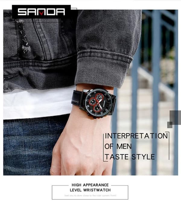 Quartz Klocka / Armbandsur - Svart Black