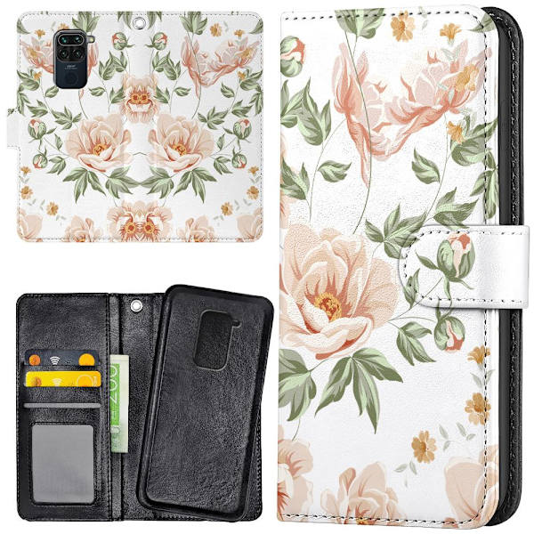 Xiaomi Redmi Note 9 - Mobilcover/Etui Cover Blomstermønster