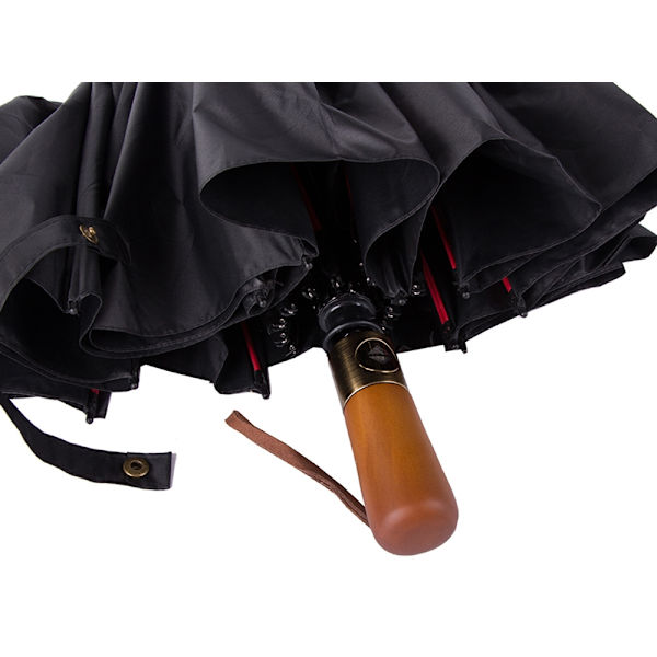 Paraply fällbart paraply automatisk svart unisex elegant stor anständig