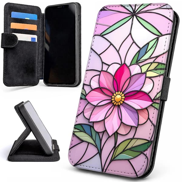 Lommebok Deksel / Mobildeksel til iPhone 12 / 12 Pro - Glass Flower