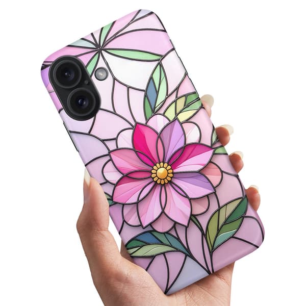 Deksel / Mobildeksel til iPhone 16 Plus - Glass Flower
