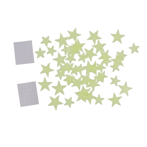 50-kpl - Pimeässä hohtavat tähdet - Seinä- ja kattotarra Light green