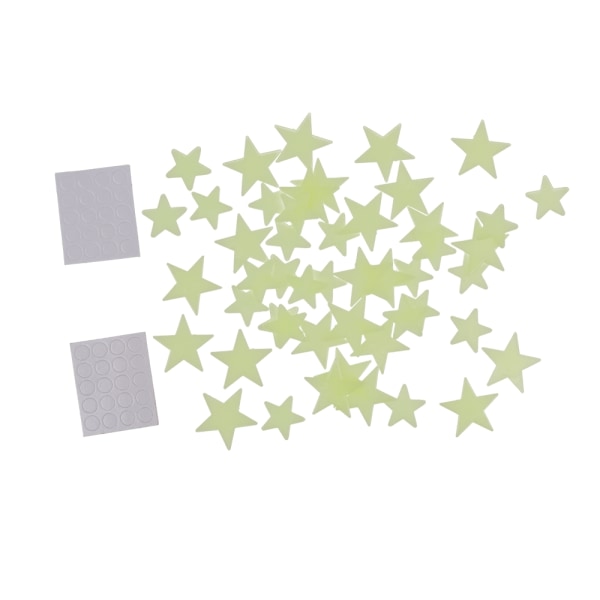 50-pak - Lysende stjerner - Vægskilt - Loftklistermærke Light green