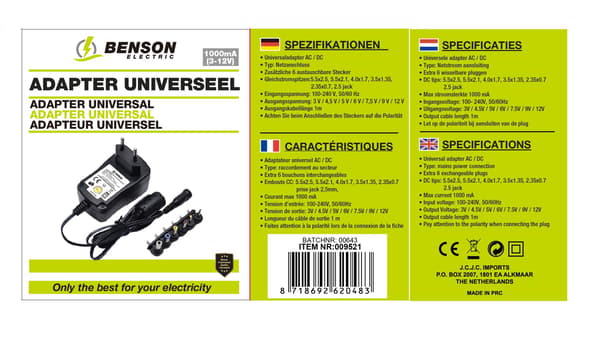 Adapter universal 1000 mA