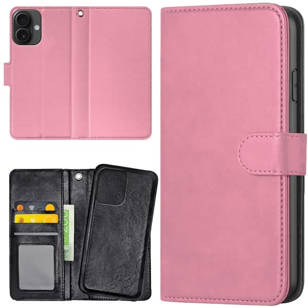 iPhone 16 - Lommebok Deksel Lyserosa