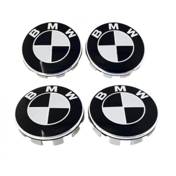 4-Pak - BMW Centerkapsler til Fælge - Bil 56 mm (Svartvit)