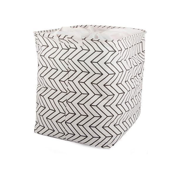 Hopfällbar Tvättkorg - 90L White Vit (Mönstrad)