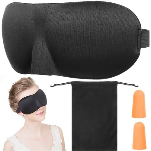 Sovmask och öronproppar – Resekit 2-i-1 Svart