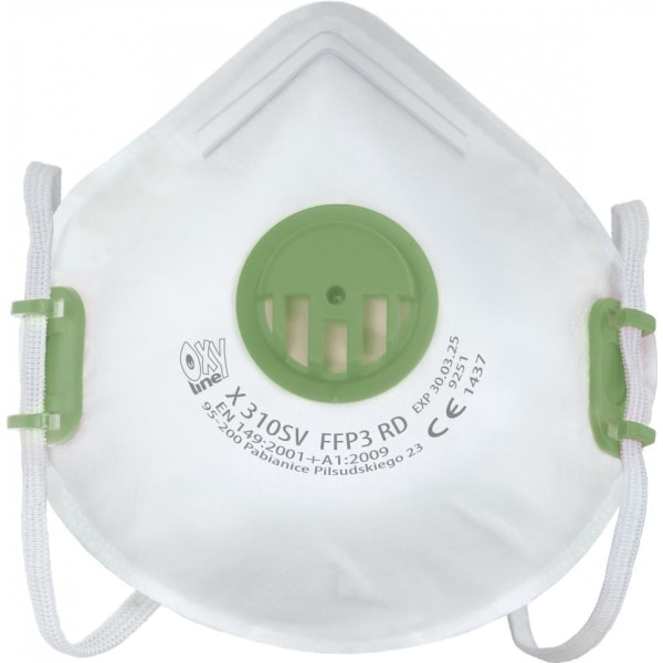 50-Pack - Munnbeskyttelse FFP3 CE-merket - Munnbeskyttelse / Maskebeskyttermaske White