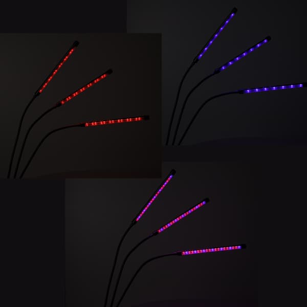 LED växtlampa panel med 3 lampor