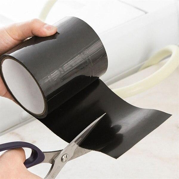 Vanntett tape / Flex Tape - Ekstra sterk - 10cm x 1,5m - Sort Black