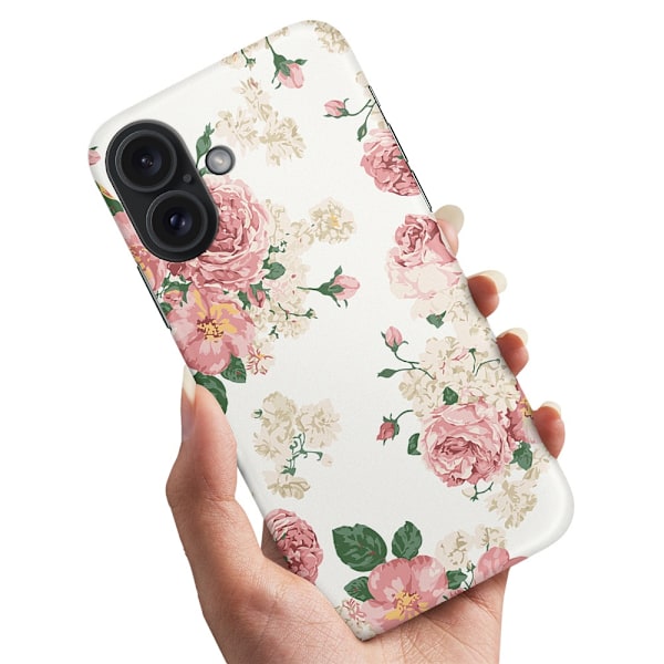 iPhone 16 Plus - Skal/Mobilskal Retro Blommor