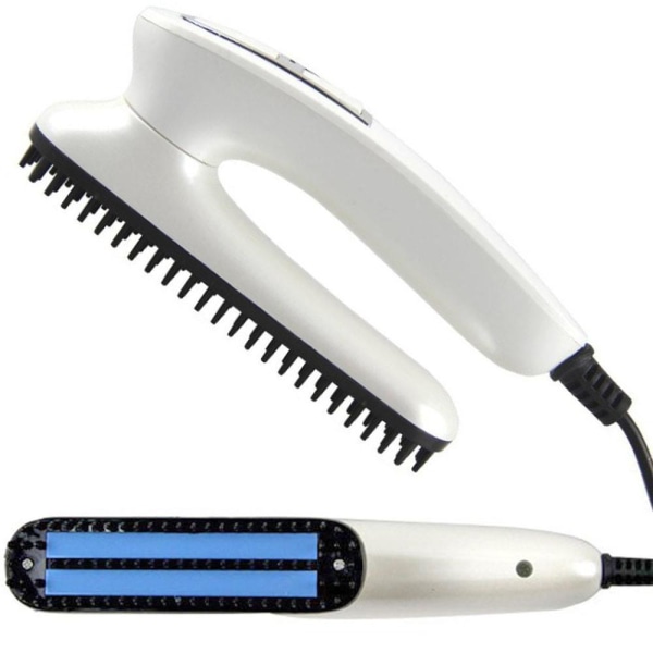Flat børste for hår og skjegg - Stylingbørste med varme White