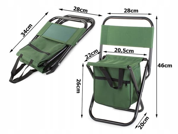Sammenklappelig Stol med Opbevaringstaske – Campingstol Green