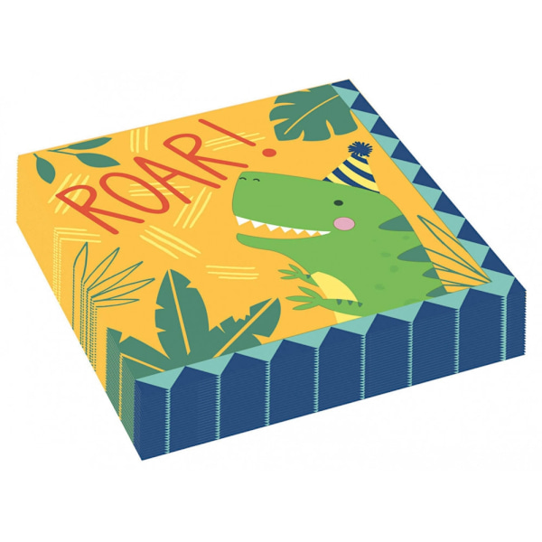 Dinosaur Dino-Mate servettset med 16 stycken, 33x33 cm