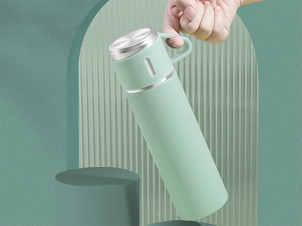 Termos 400 ml rostfri med koppar Grön