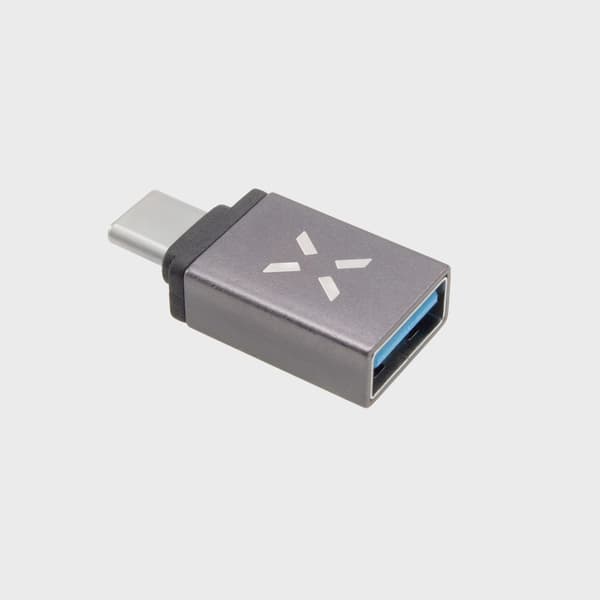 FIXED LINK USB-C Hane till USB-A Hona adapter Grå