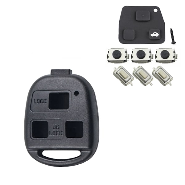 Nøgleskal / Alarmdåse til Toyota - 2 eller 3 knapper Black 3 knappar kit