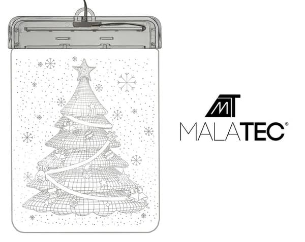 Malt glass LED 3D - Juletre