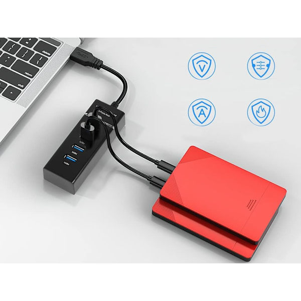 USB 3.0-Hubb - 4-Portar Svart