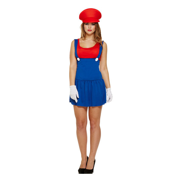 Super Mario / Plumber Girl Rød - Rørlegger - Maskerade kostyme
