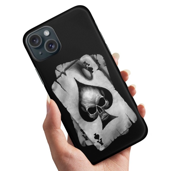 iPhone 15 Plus - Skal/Mobilskal Döskalle Kortlek