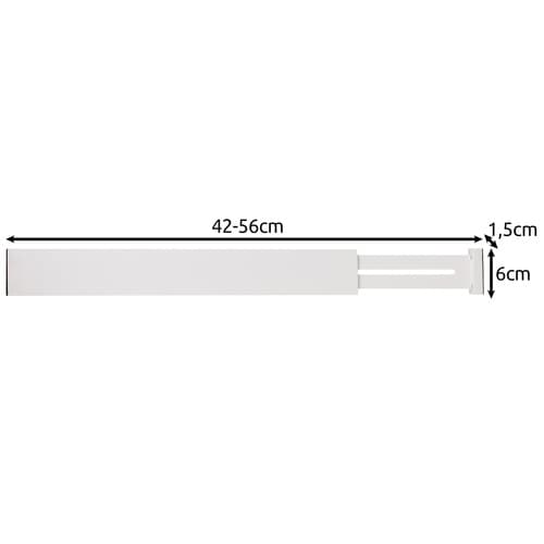 Justerbar Avdelare för Låda - 42-56 cm Vit - 4-Pack