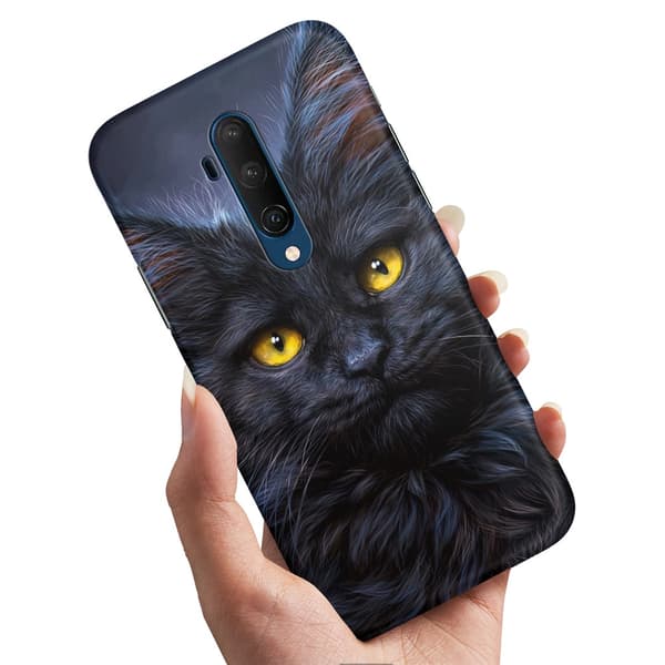 Deksel / Mobildeksel til OnePlus 7T Pro - Svart Katt