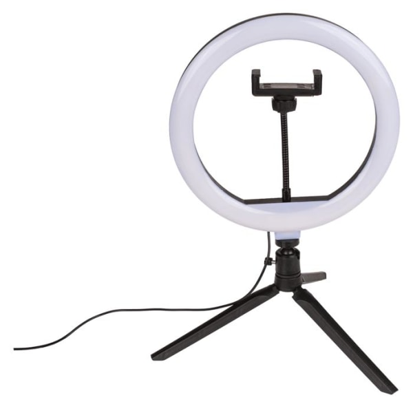 Selfie-lampa med Stativ för Mobil - LED Vit