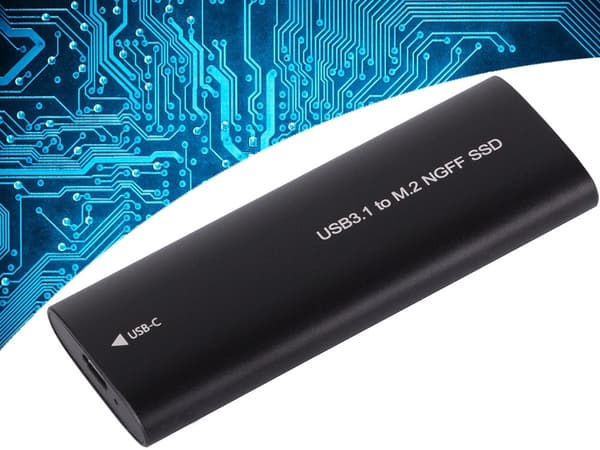 USB 3.1-kabinett för intern M.2 SSD Svart