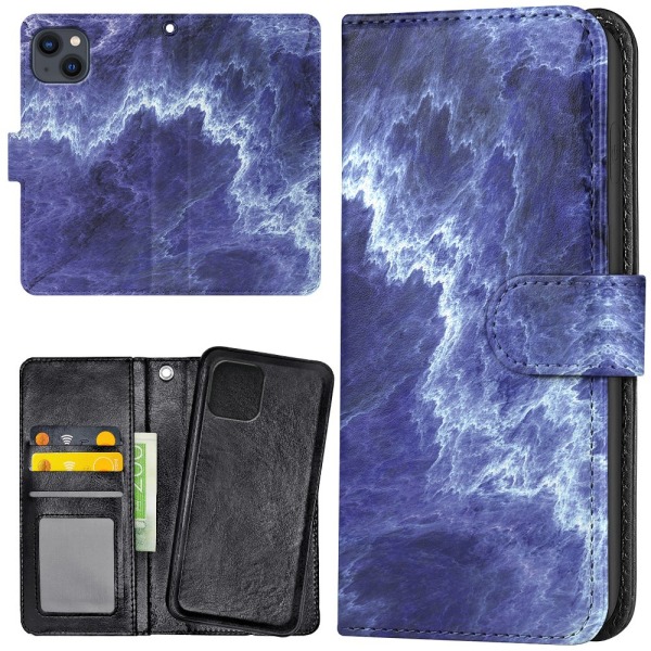 iPhone 15 - Plånboksfodral/Skal Marmor