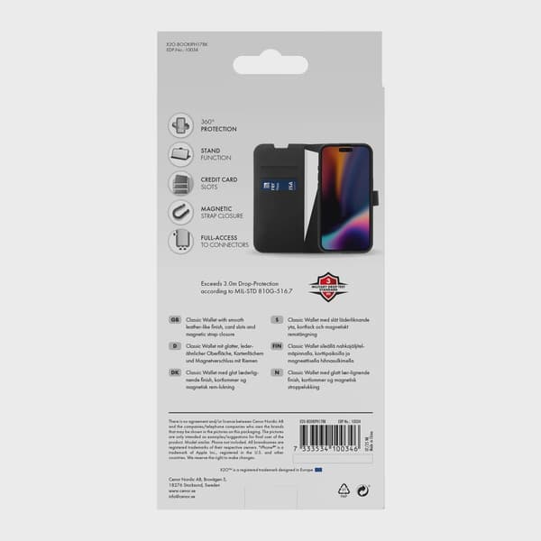 X2O Classic Wallet Plånboksfodral iPhone 17 Svart