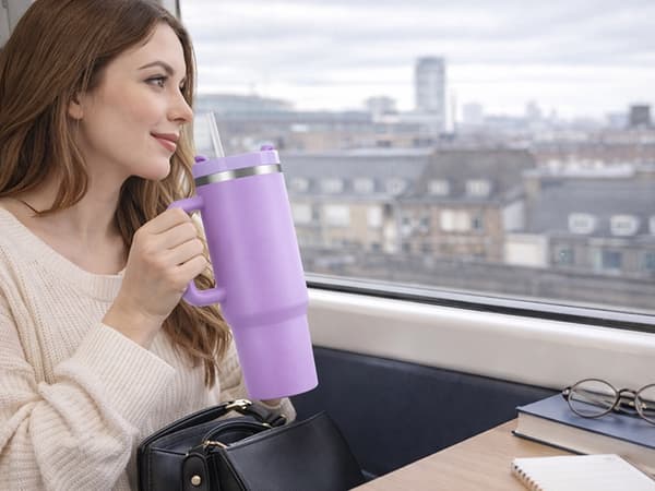 Termosmugg 1.2 L med sugrör Lila