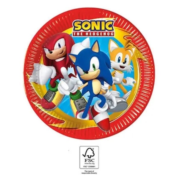 Sega Sonic the Hedgehog Pappersfat 23 cm 8 st FSC