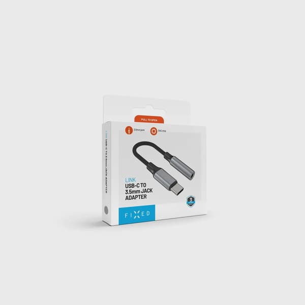 FIXED Link Premium USB-C till 3.5mm adapter Rymdgrå