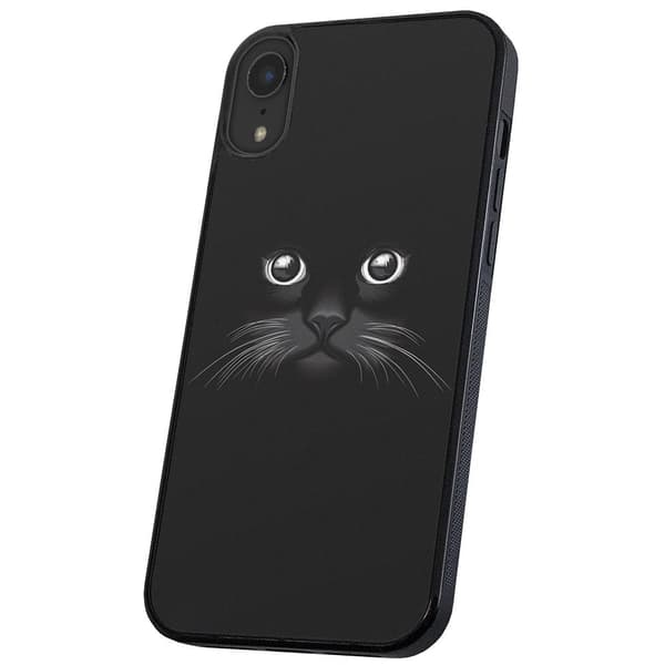 iPhone X/XS - Cover/Mobilcover Sort Kat Multicolor