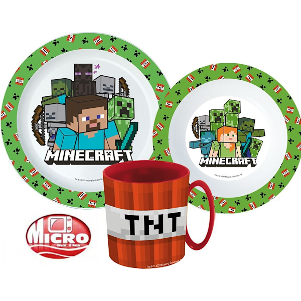 Minecraft porslinset, mikroplyset med mugg 350 ml