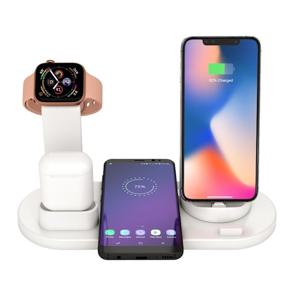 Ladestation til mobil, Apple Watch & AirPods - Induktion White