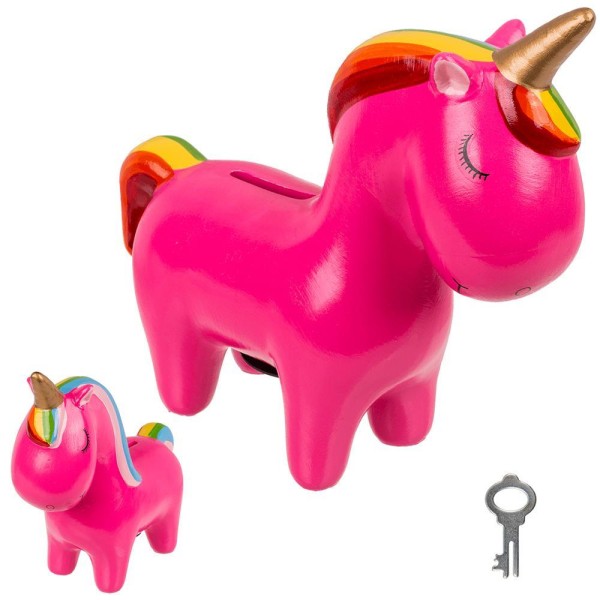 Piggy Bank Unicorn / Piggy Bank - Unicorn / Ponni - 19cm Pink