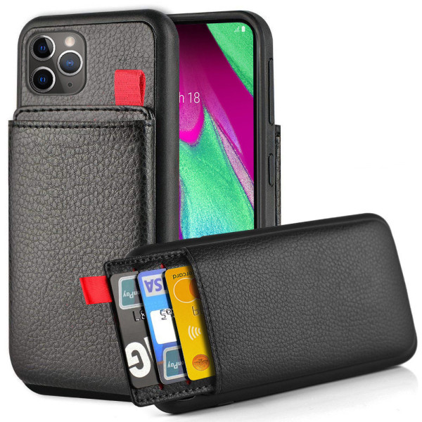 iPhone/Samsung/Huawei - Mobilskal - Dolt Kortfack / Korthållare Black iPhone 11 Pro