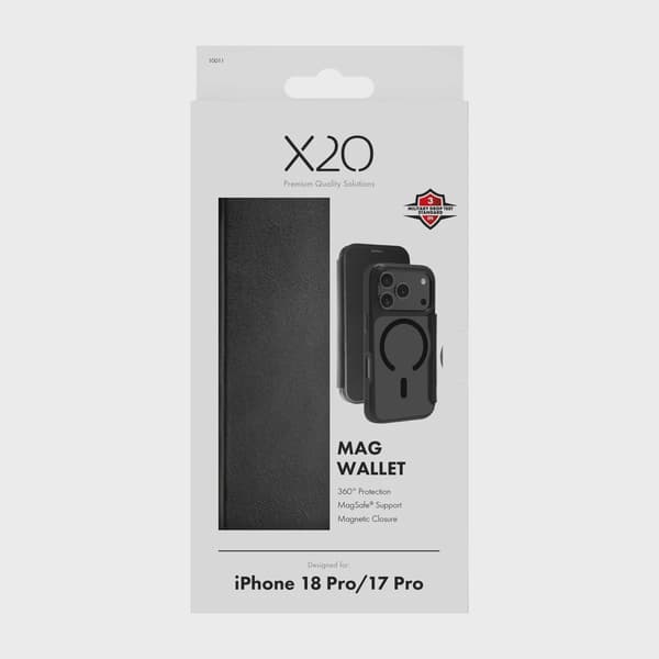 X2O Mag Wallet Plånboksfodral iPhone 18 Pro/17 Pro Svart