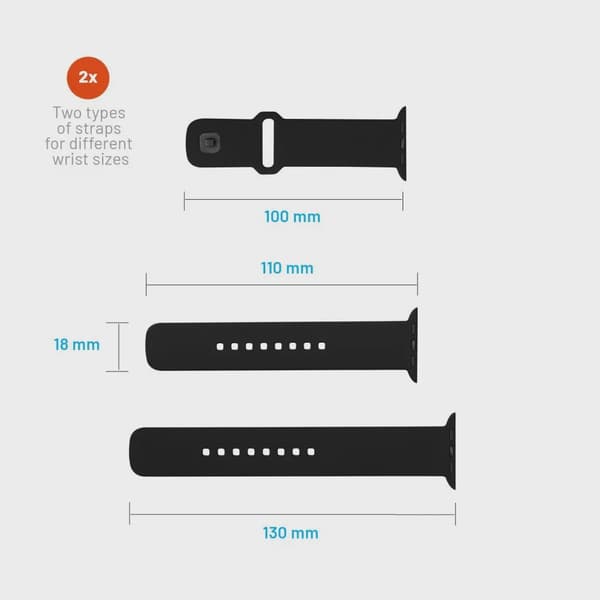 FIXED Silikonrem SET för Apple Watch 38/40/41mm Svart