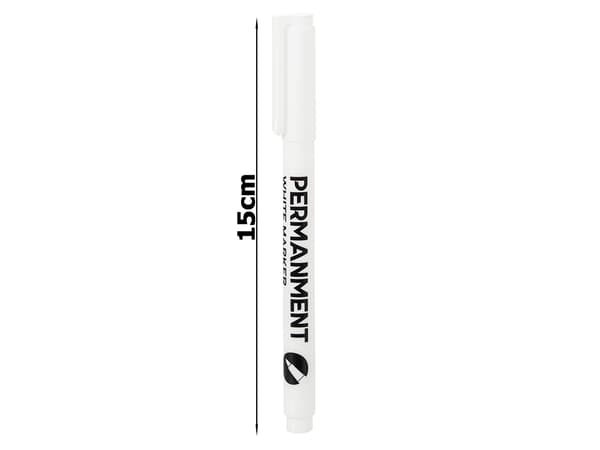 Permanent Hvid Markeringspen / Vandtæt - 1 mm