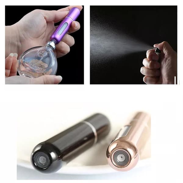 2-Pack - Påfyllningsbar Parfymflaska / Sprayflaska - 5 ml - Parfym Svart