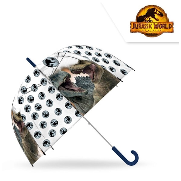 Jurassic World Dominion barnparaply, transparent och halvautomatisk, Ø70 cm