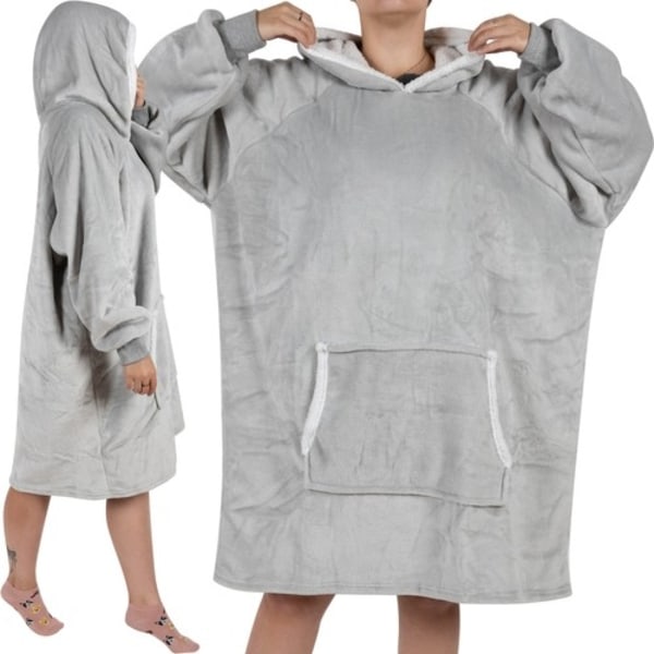 Oversized Hoodie med Luva - Filt Grey