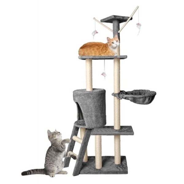 Kattetræ / Kradsetræ / Kradsepæl for Katte - 138 cm Grey