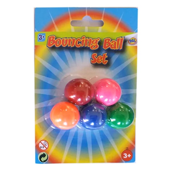 5-Pak - Hoppebolde / Gummibolde - 2 cm Multicolor