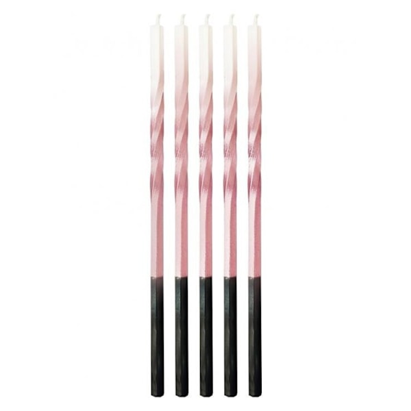 Födelsedagsljusset Ombre Rosa-Vitt, 5 stycken