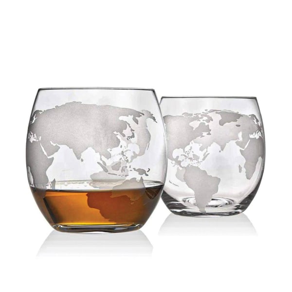 Maapallo Kannu Setti - Viskilasit & Viskipallot - 850 ml Transparent
